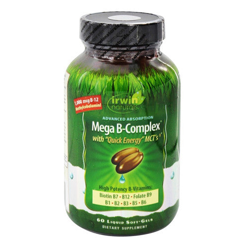 Irwin Naturals Mega B Complex Advanced Absorption Softgels, 60 Ea